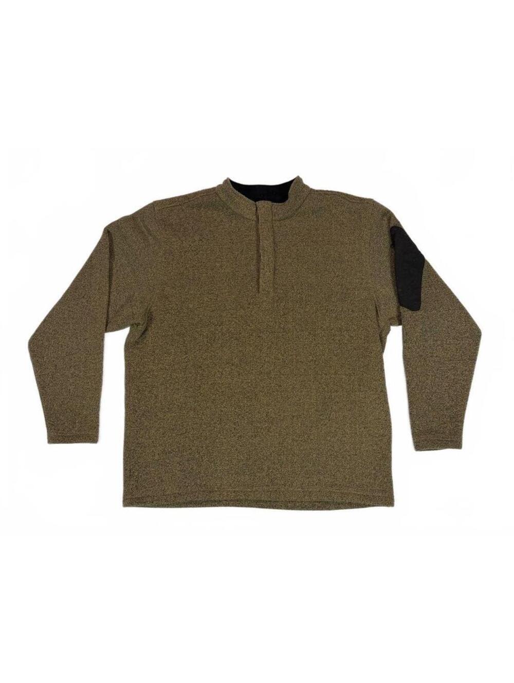 Vintage Gorpcore ExOfficio Men's L Olive Brown Fleece Snap Zip Pocket Pullover